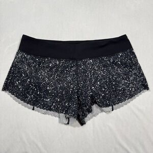Lululemon Womens Fast As Light Shorts Lined Scalloped Splatter White Black 10